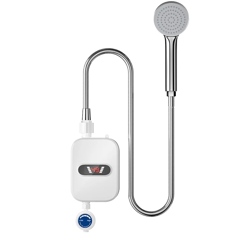 Mini chauffe-eau électrique instantané 3500W, robinet, pommeau de douche, chauffage en 3 secondes