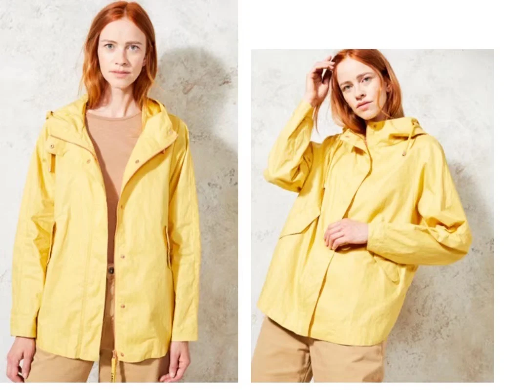 

ort Coat Jaet Functional Fabric Linen Coated Hooded Multi-Color Women's Spring Autumn Faion Outerwear Casual Sle