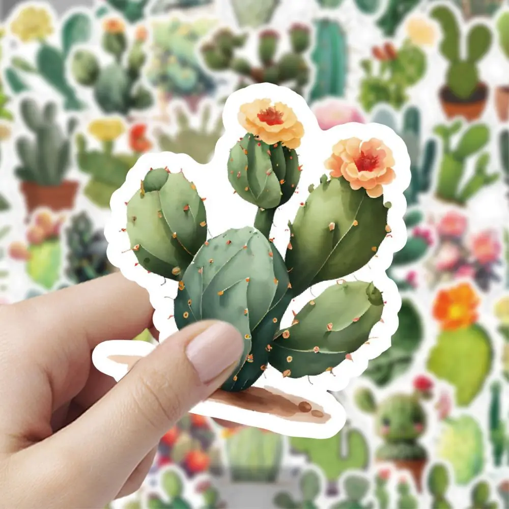 60 قطعة/المجموعة الكرتون نبات الصبار الكتابة على الجدران ملصقات جراب هاتف الغيتار الكمبيوتر الأمتعة DIY الديكور ملصق لاصق مقاوم للماء #5