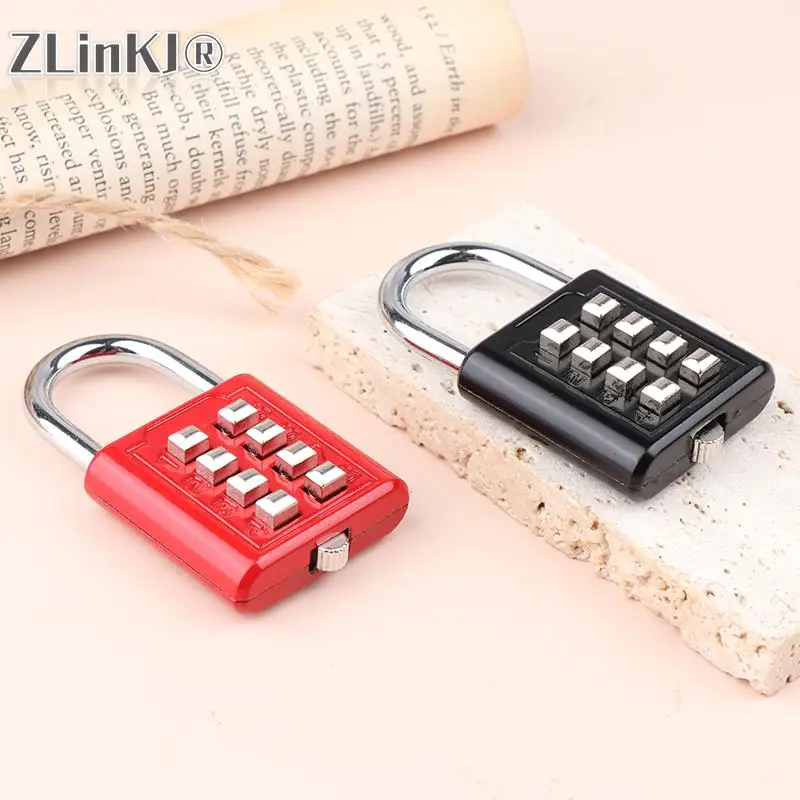 8 Digit Password Code Combination Padlock Zinc Alloy Suitcase Luggage Travel Code Smart Lock Code Keyed Anti-thieft Lock