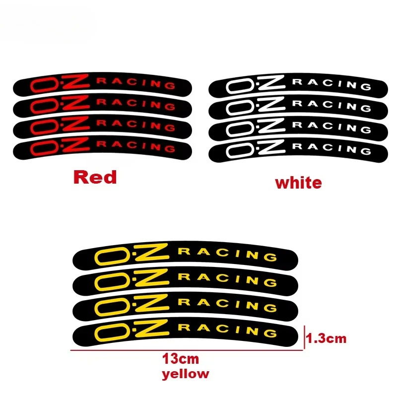 4Pcs Per Set Universal Black OZ Rally Racing Spoke Vinyl Stickers Wheel Rim Decals Auto Accessories for Car Wheel DIY Decor