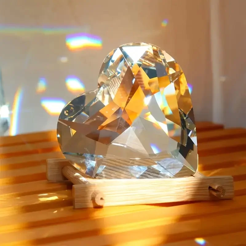 Picture 3: 2 pcs Crystal Suncatcher Prism Hanging, Heart Crystal Prism for Window, Garden Decoration Rainbow Maker Gifts