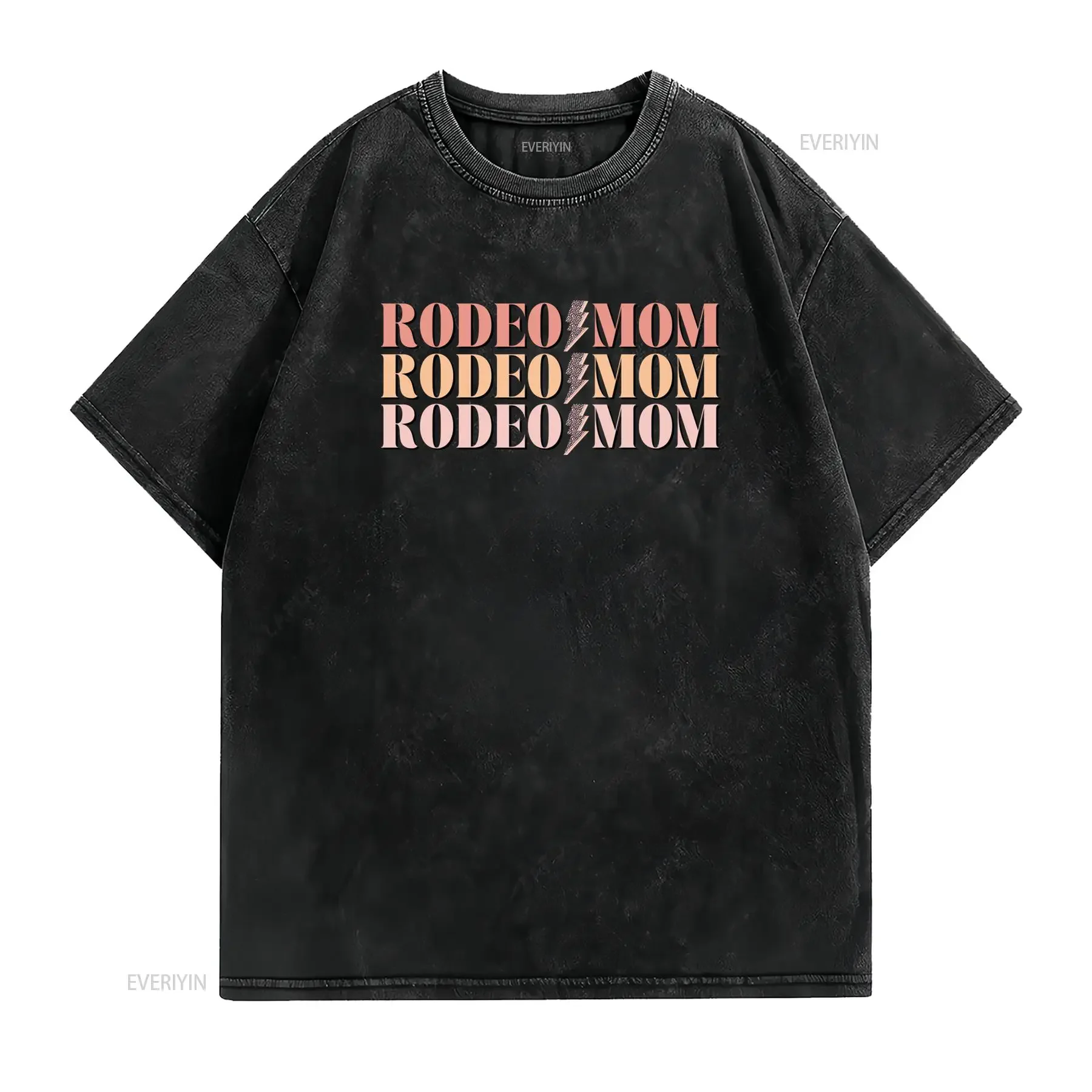 Vintage Western Rodeo Mom Leopard Lightning Bolt Print Casual T Shirt vintage Washed Unisex designer clothes Slightly homme