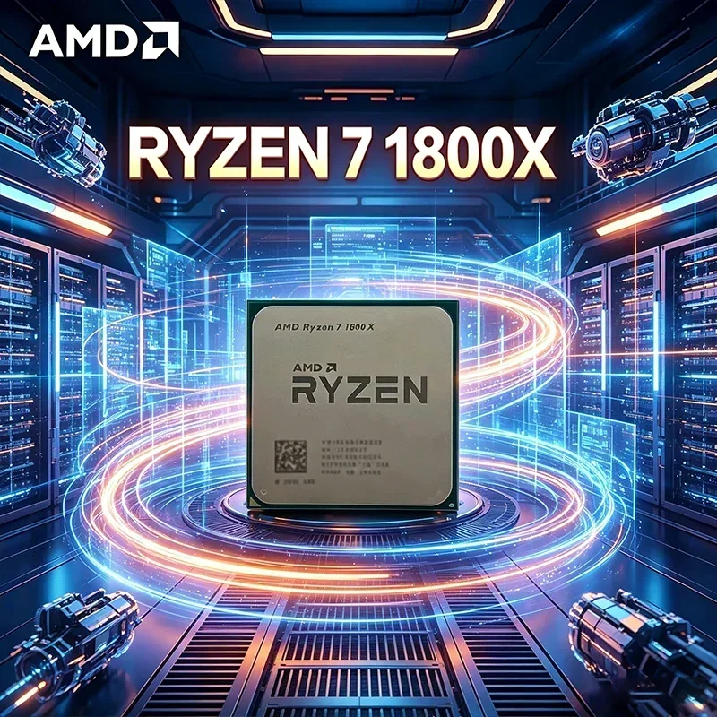 AMD Ryzen 7 1800X Processor 8-Core 16-Thread 3.6GHz Base 4.0GHz Max Boost AM4 Socket 20MB L3 Cache 14nm 95W TDP Desktop CPU