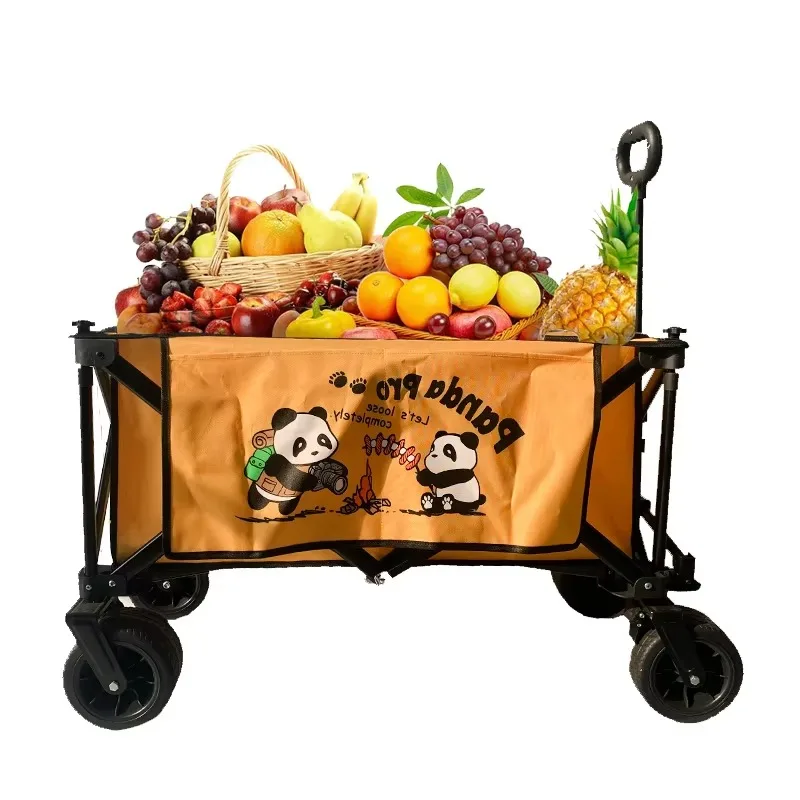 XMSJ Collapsible Foldable Wagon Heavy Duty Folding Utility Garden Cart Wagon For Sports Camping Garden Shopping