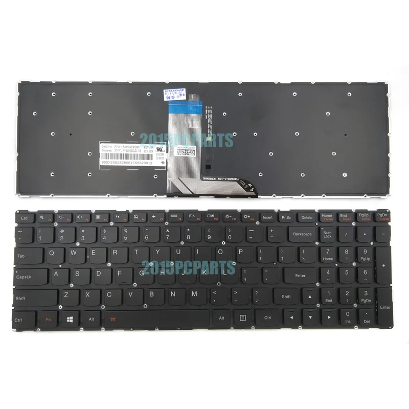 A+New for Lenovo Flex 3-1570 Flex 3-1580 Edge 2-1580 Keyboard US Backlit