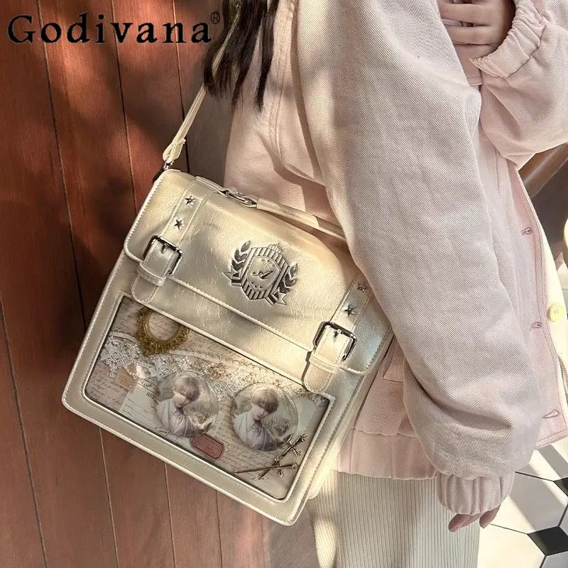 

Japanese Original Daily Versatile Transparent Pain Bag Cute Sweet Lolita Commute Casual Single Shoulder Crossbody Bag for Women