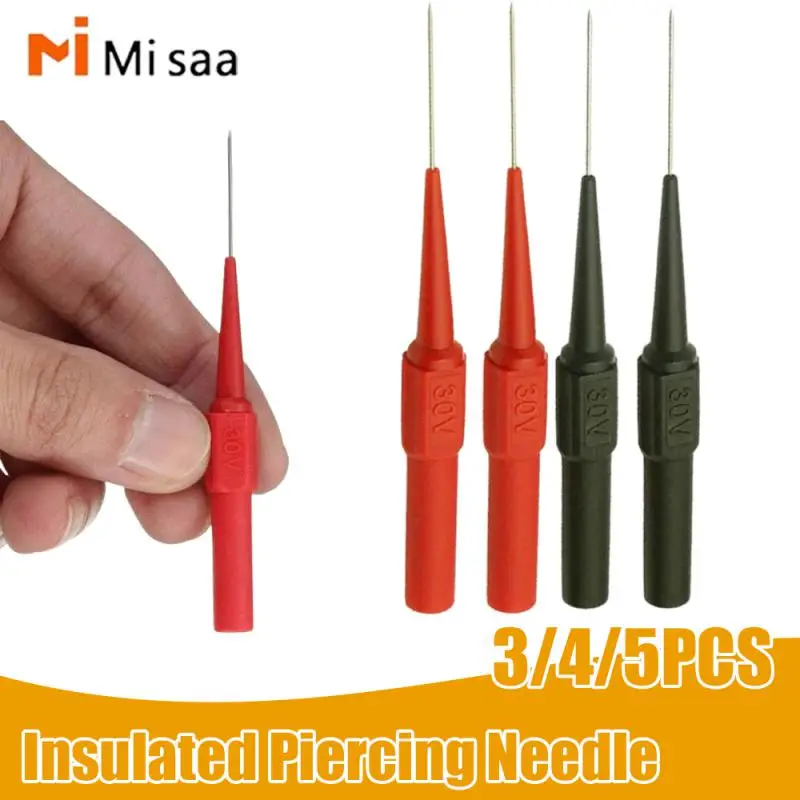 Universal Insulated Piercing Needle Multimeter Test Probes Car Tip Probes Multimeter Test Probes Transfer Very Fine Banana Plug