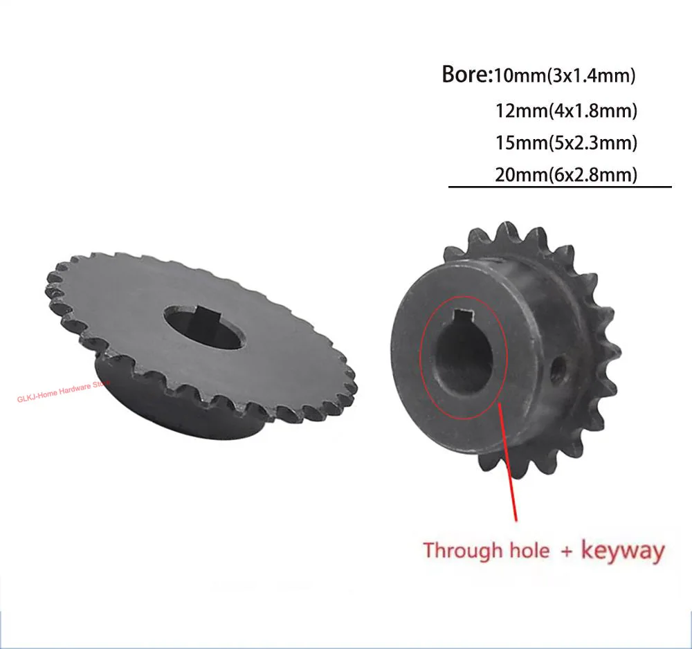 

1Pcs 20-40 Tooth 04C Chain Gear 10-20mm Keyway Bore 45# Steel Industrial Sprocket Wheel Motor Chain Drive Sprocket