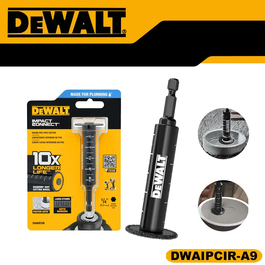 

DEWALT DWAIPCIR Impact Connect Inside PVC Pipe Cutter 34MM With Scale Inside Auxiliary Cutting Tool Attachments