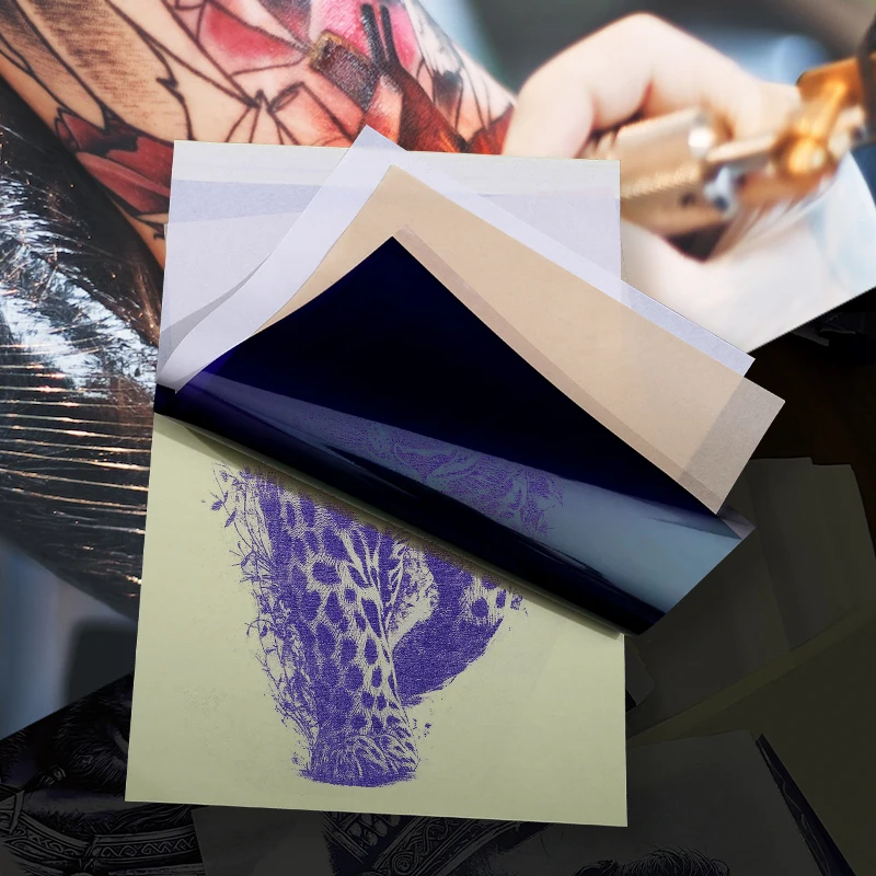 40/50/100pcs4 Layer Tattoo Transfer Paper A4 Size Tattoo Paper Plastic Bag Pack No Box Designed For Tattoos Tattoo Supplies