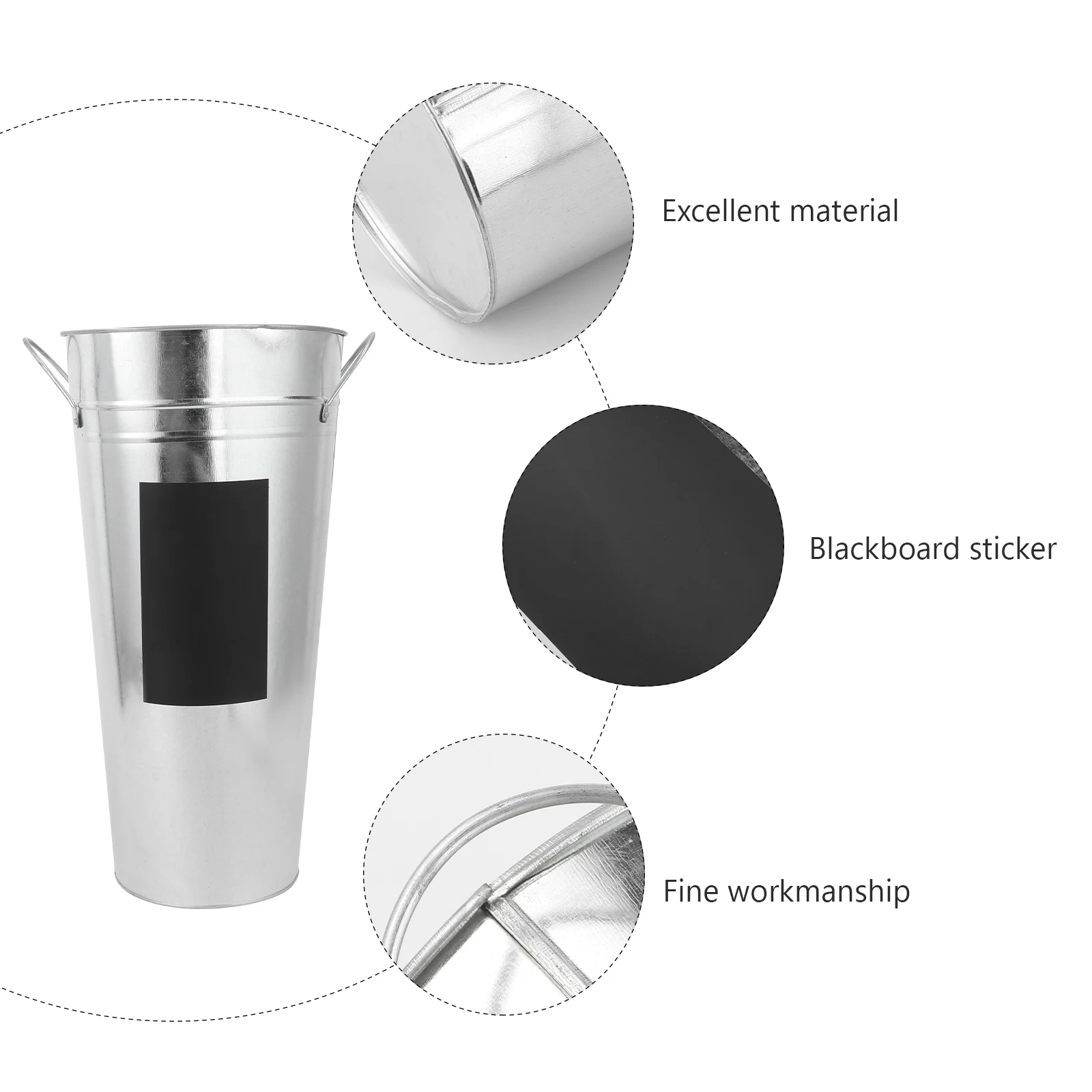 

Chalkboard Waterproof Blackboard Decal Bucket Galvanized Display Flower Tub Office