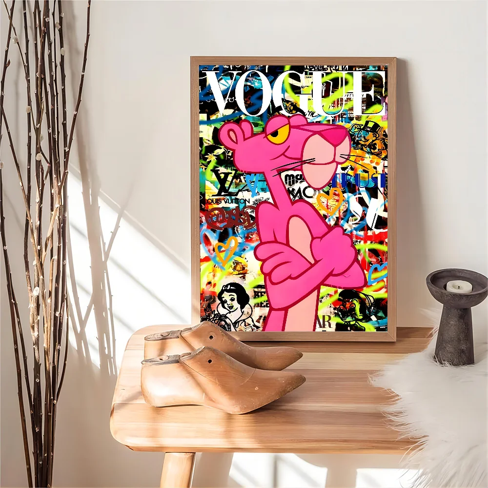 ملصقات لاصقة لفيلم النمر الوردي ملصق ورق أبيض DIY ملصقات حائط لغرفة البار والمقهى #6