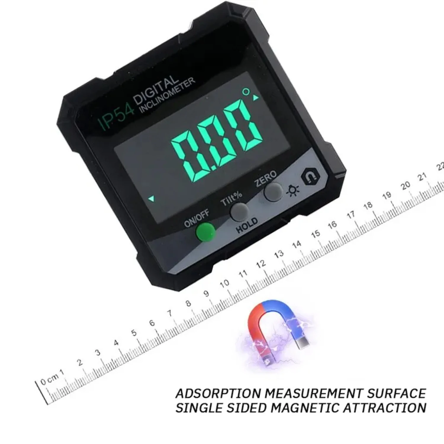 High Accuracy Digital Backlight Inclination Box - Easy to Read Protractor Angle Meter - Ideal for All Angles and Surfaces