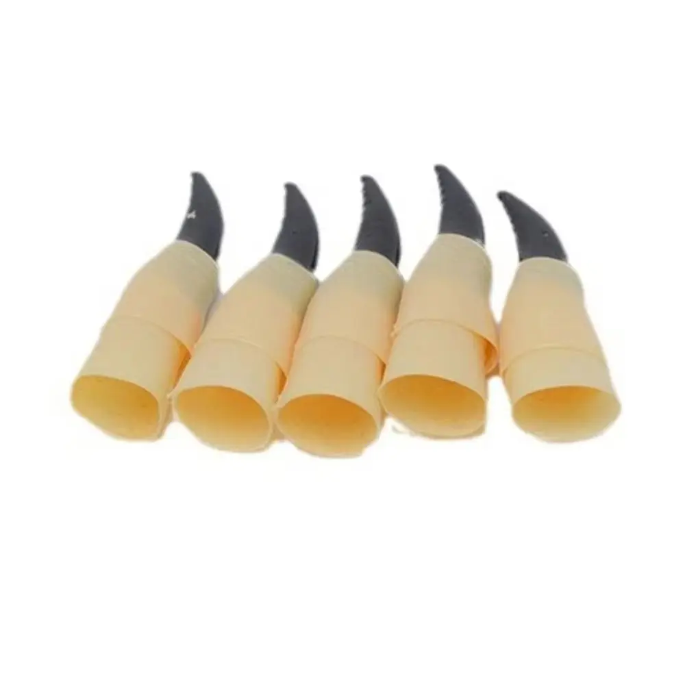 10Pcs/Set Luminous False Nail Covers Plastic Long Shape Scary Witch Nails Red Black Glowing Nail Covers Festival Celebration