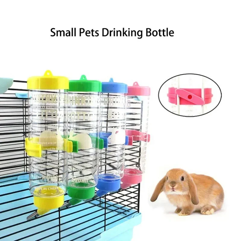 Hamster Drinker Plastic Pet Water Bottle Dispenser Feeder Hanging Pet Guinea Pig Squirrel Rabbit Dog Drinking Head Pipe Fountain