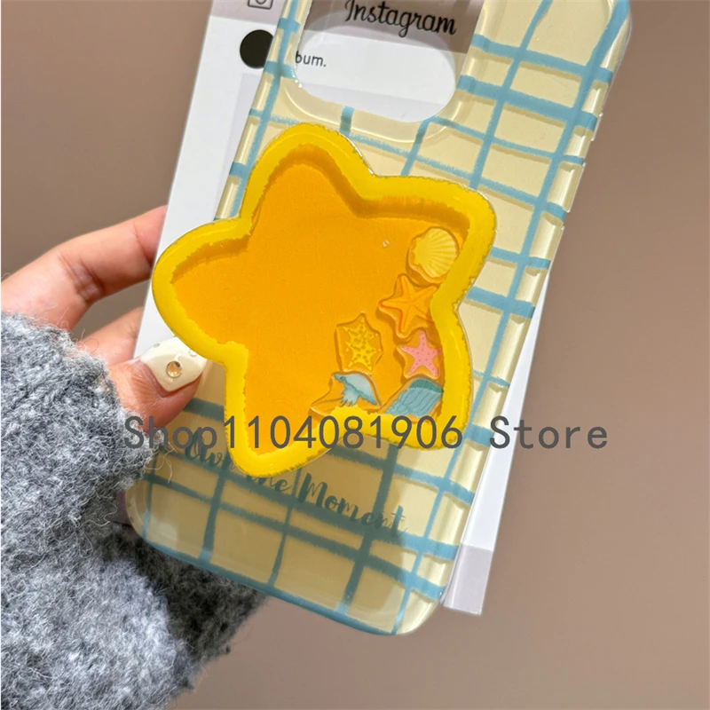 

Корейский милый зыбучий песок Shake Star Grip Tok Griptok, кронштейн для IPhone 16, аксессуары для телефонов Samsung, держатель, кольцо, подставка, подарок