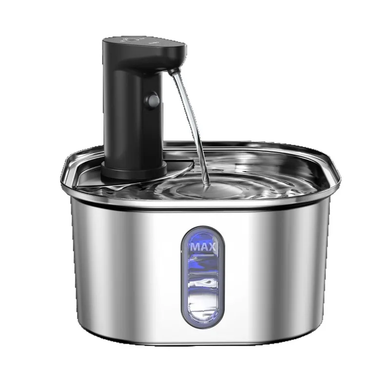 

Wireless Stainless Steel Pet Water Fountain Smart Sensor Quiet Pump Filter 60 Day Battery Large Capacity Auto Cat Dog Dispenser