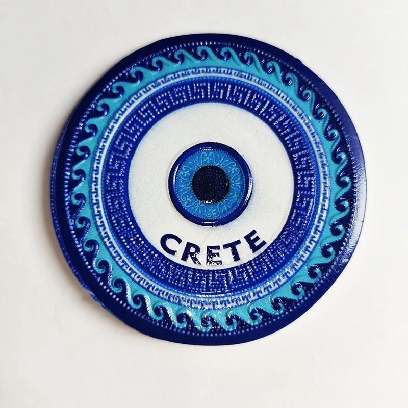 

Greece Crete Blue Evil Eye 3D Resin Decorative Fridge Magnet - Cute & Strong Refrigerator Magnets for Home Decor