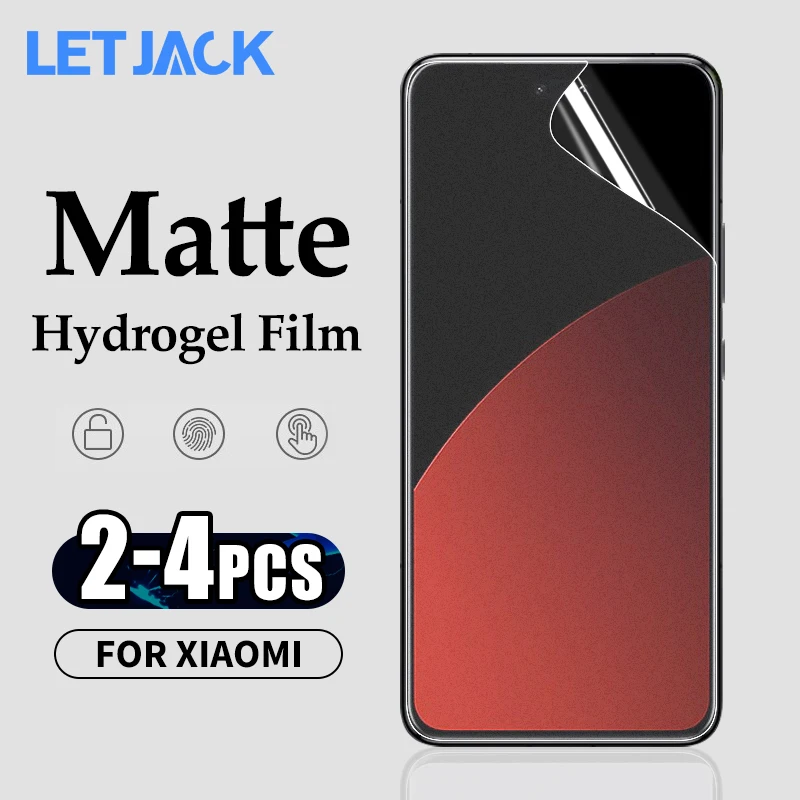 

2-4Pcs Curved Matte Hydrogel Film For Xiaomi Civi 4 Pro 14 13 12 12s Ultra Screen Protector For Redmi Note 13 Pro Plus Not Glass