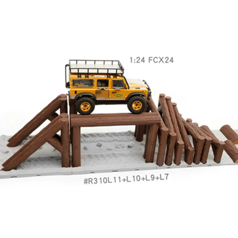Simulated Wooden Pile Roadblocks Track Climbing Car Obstacles Unlimited Splicing for 1/10 1/12 1/18 1/24 RC Crawler Car Traxxas