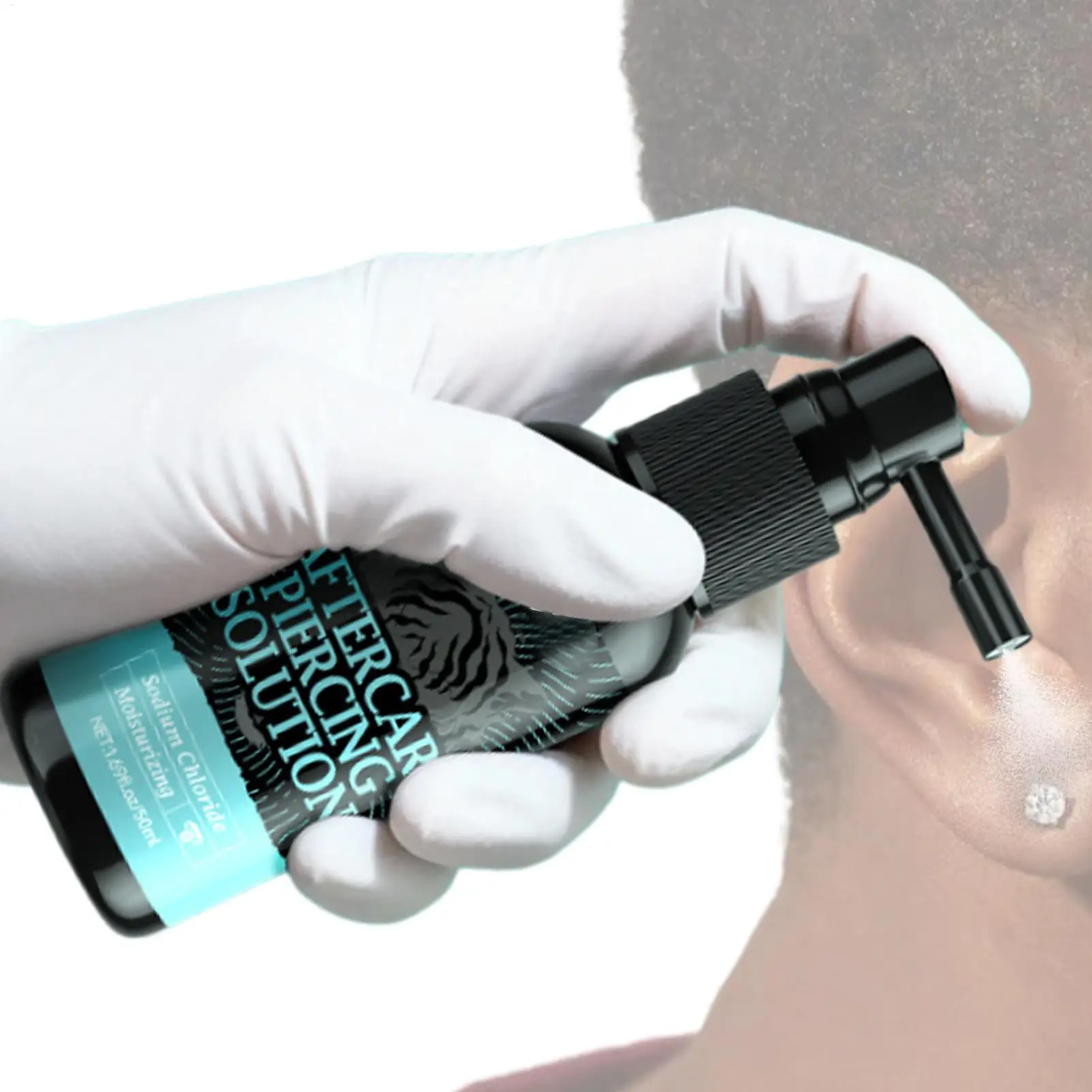 1pc After Care Piercing Solution 50ml Gentle Safe Mist Piercing Spray Aftercare For Adults Men Women Friends Daily Home Indoor