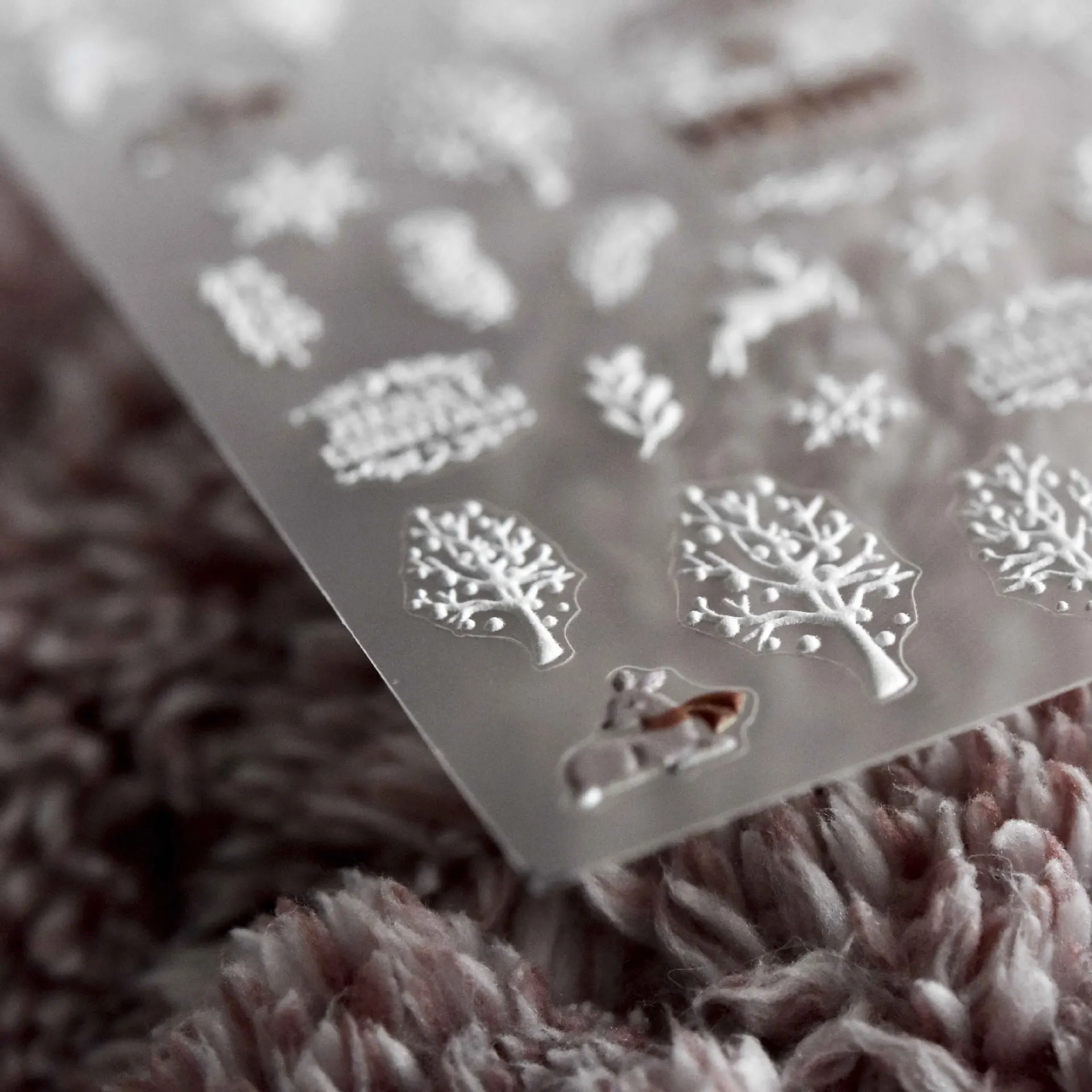 

1 piece 5D embossed nail sticker high-quality adhesive-backed cute nail stickers three-dimensional Christmas series nail sticker