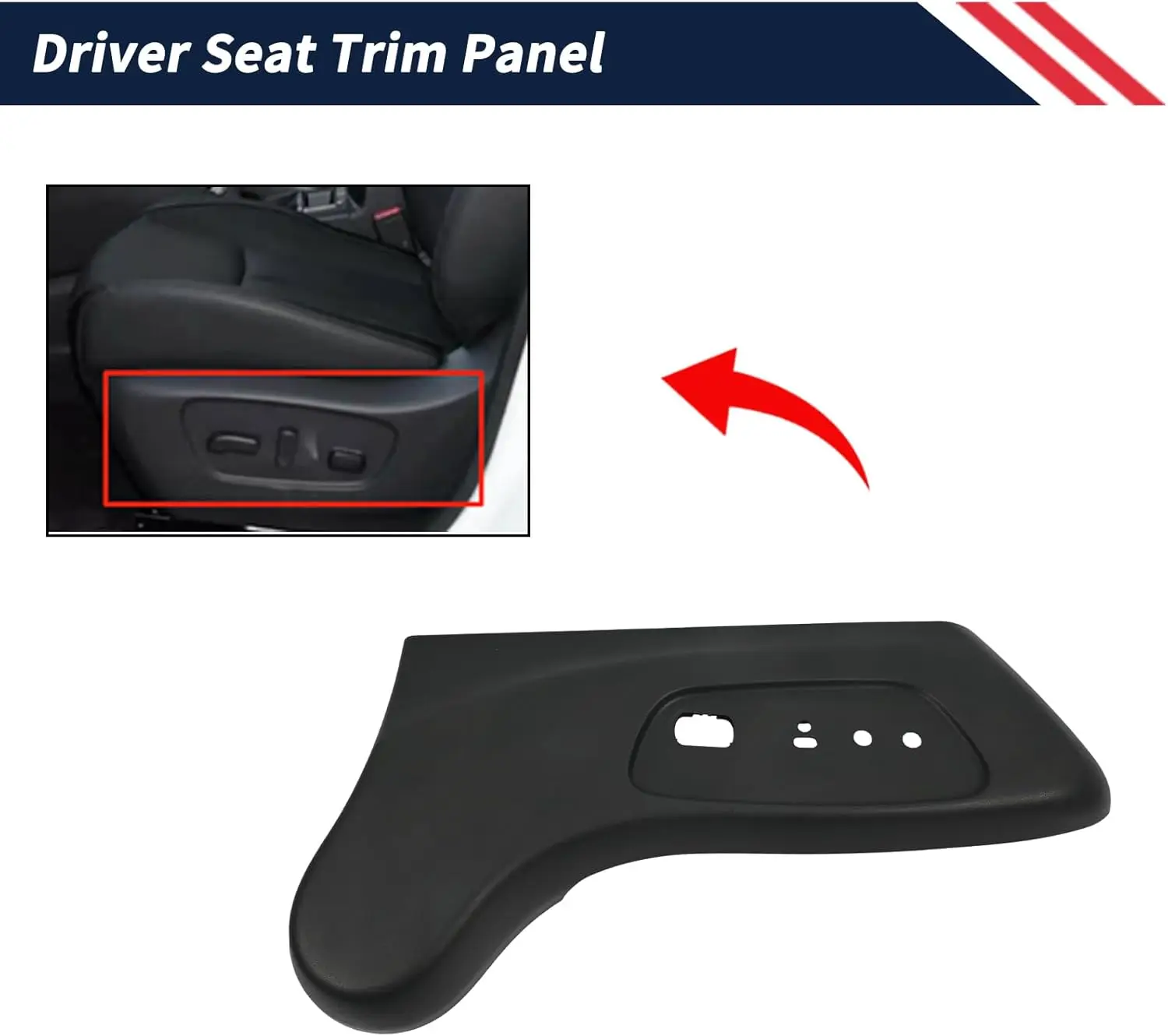 

Driver Seat Trim Panel For Nissan Rogue 2014-2016 2017 2018-2020 87380-4BB3A Automatic Left Side Front Seat Outer Trim Finisher