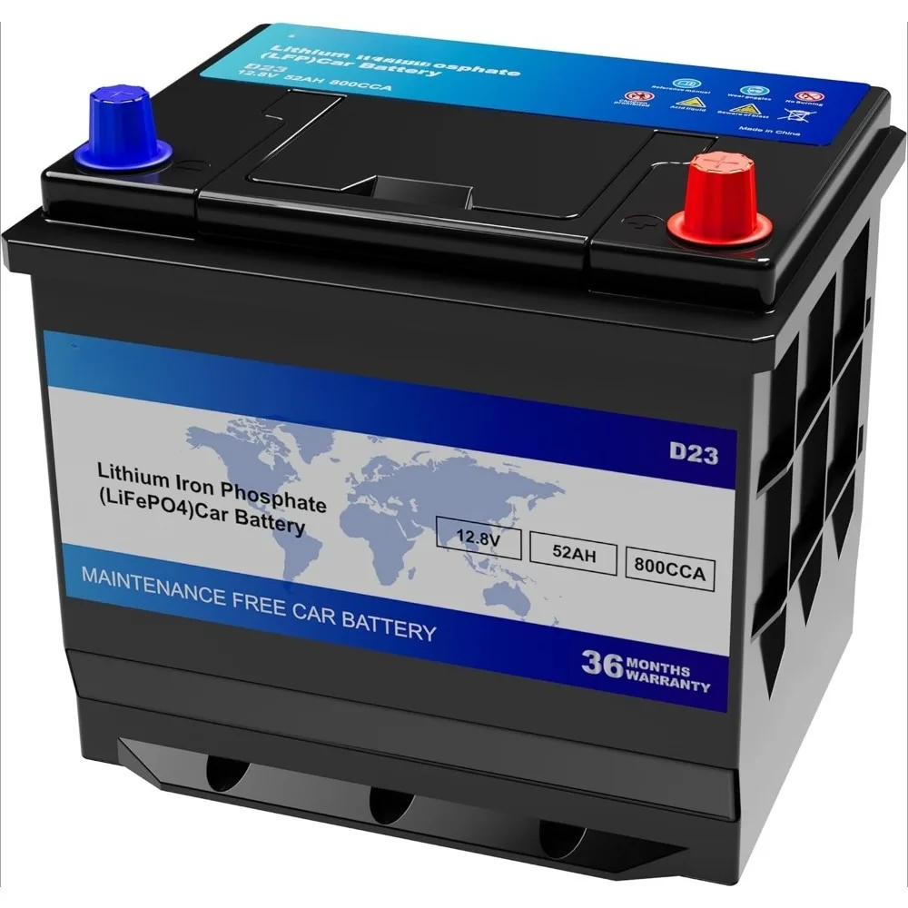 

12,8 В, 52 Ач LiFePO4, группа автомобильных аккумуляторов 35/D23 — литий-железо-фосфатный аккумулятор глубокого цикла с высоким разрешением 800CCA
