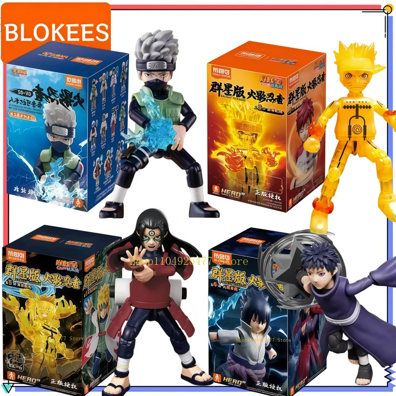 BLOKEES Man NARUTO Many Stars Edition Building Block 2-5nd Hatake Kakashi Uchiha Madara Sasuke Assembly Model Desktop Gifts