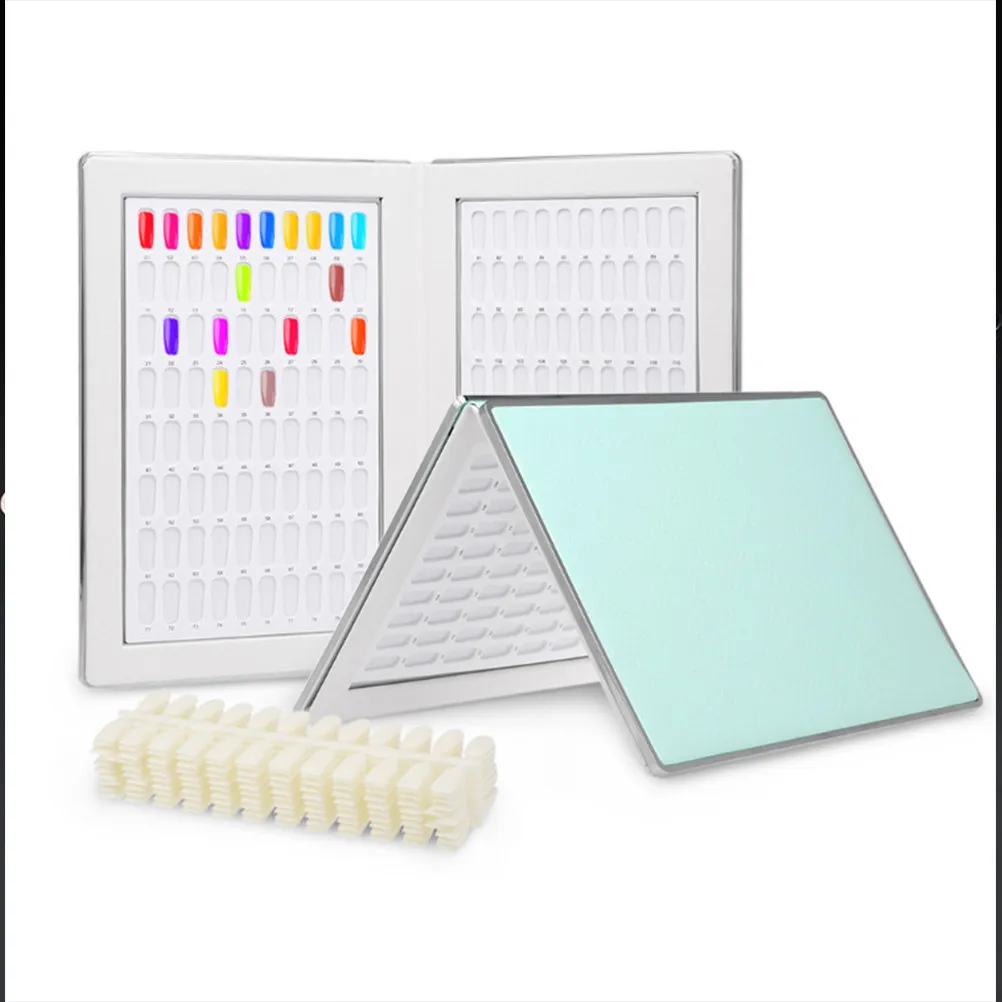 Premium Nail Color Show Book Display Stand for Nail Polish Glue Manicure Color Card Holder Salon Shop Decor Blue