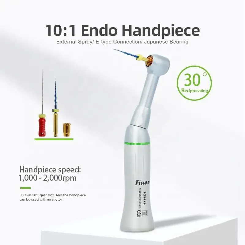 Dental Reciprocating Endo Handpiece 10:1 Reduction Endodontic Contra Angle Hand Piece for Hand Engine File Root Canal Treatment