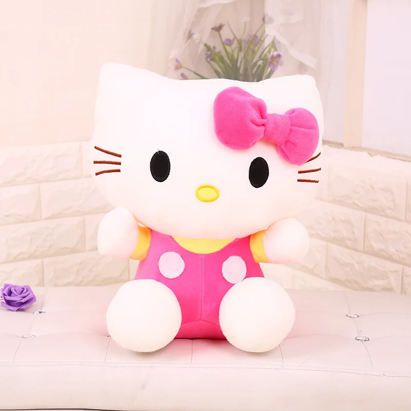 Juguete de peluche de Hello Kitty, muñeco de peluche Sanrio Kawaii, animales de peluche, cojín suave lindo, almohada para sofá, decoración del