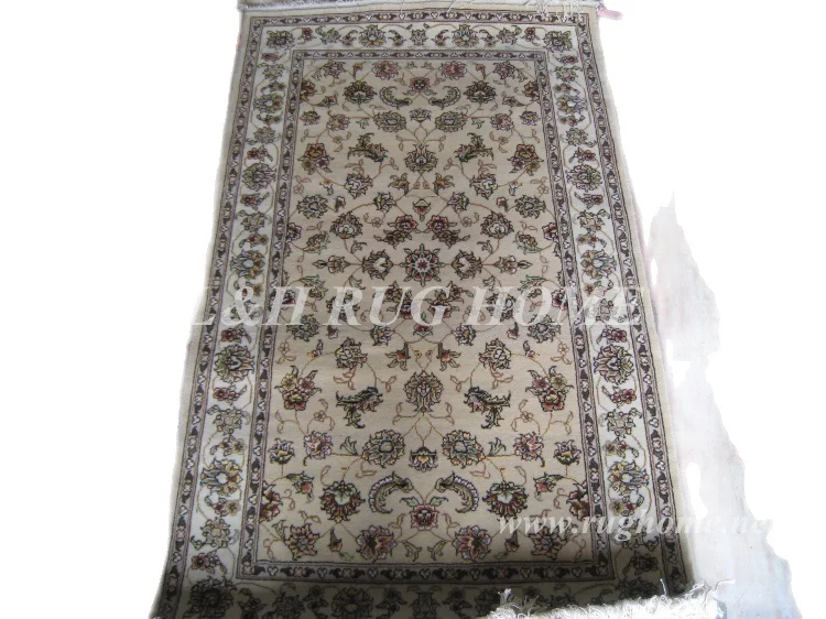 Free shipping 3'X5' 160 Line Persian carpet, Hand knotted persian rug, wool and silk, mixed dyed yarns