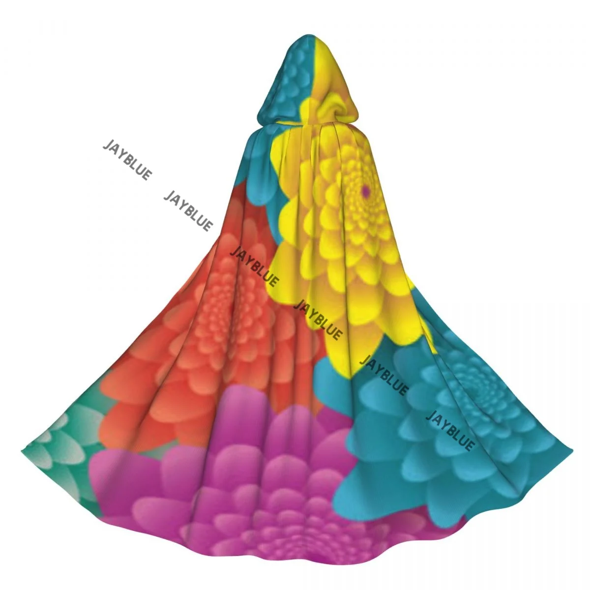 عباءة كيب طويلة نمط الزهور الملونة مقنعين عباءة معطف الخريف هوديس #2