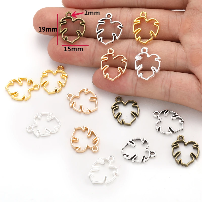 20pcs 5 color foliage Charms for Bracelet necklace Pendant DIY Jewelry Making Handcrafted Accessories 15*19mm Q390