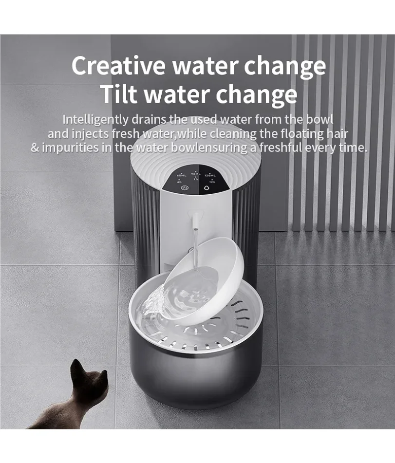 

3L Wireless Automatic Pet Water Fountain Rechargeable Dump Water Feeder Timed Smart Cat & Dog Water Dispenser No filter required