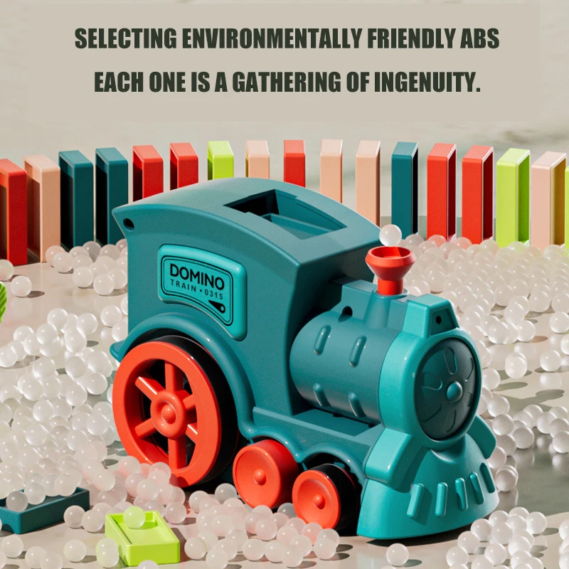 60/140 قطعة قطار الدومينو للأطفال التلقائي الكهربائية وضع سيارة الدومينو الملونة ألعاب تعليمية كتل مجموعة هدية للبنين بنات #3