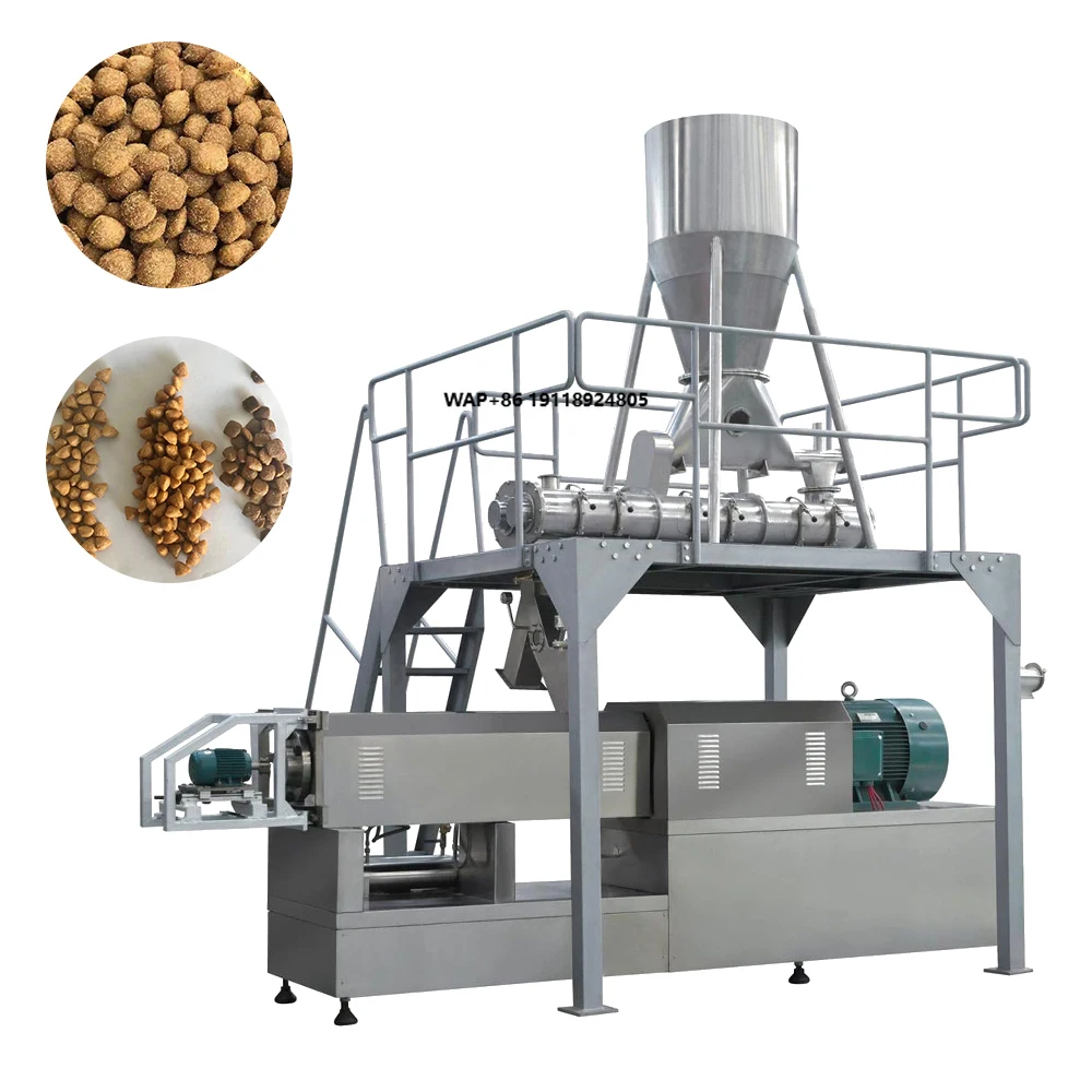 Fully Automatic Pet Food Processing Production Line With 98KW Electric Motor and Temperature Control System for Animal Feed