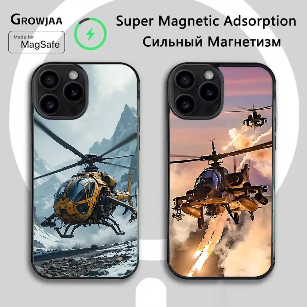 

Aircraft Helicopter Phone Case For iPhone 17,16,15,14,13,12,11,Pro,Max,Plus,Mini,SE4,E Magnetic Magsafe Wireless Charging