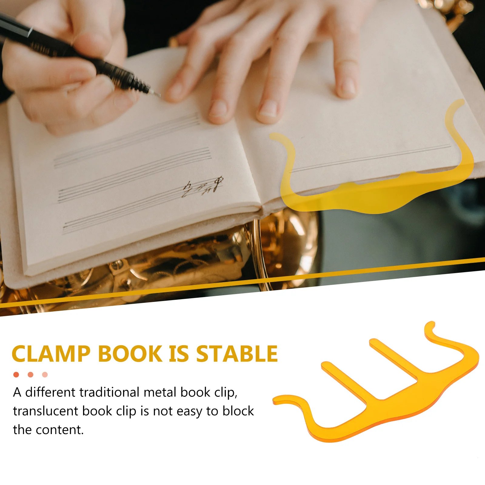 

Score Clip Book Clips Piano Holder Page Notation Musical Note Shape Paper
