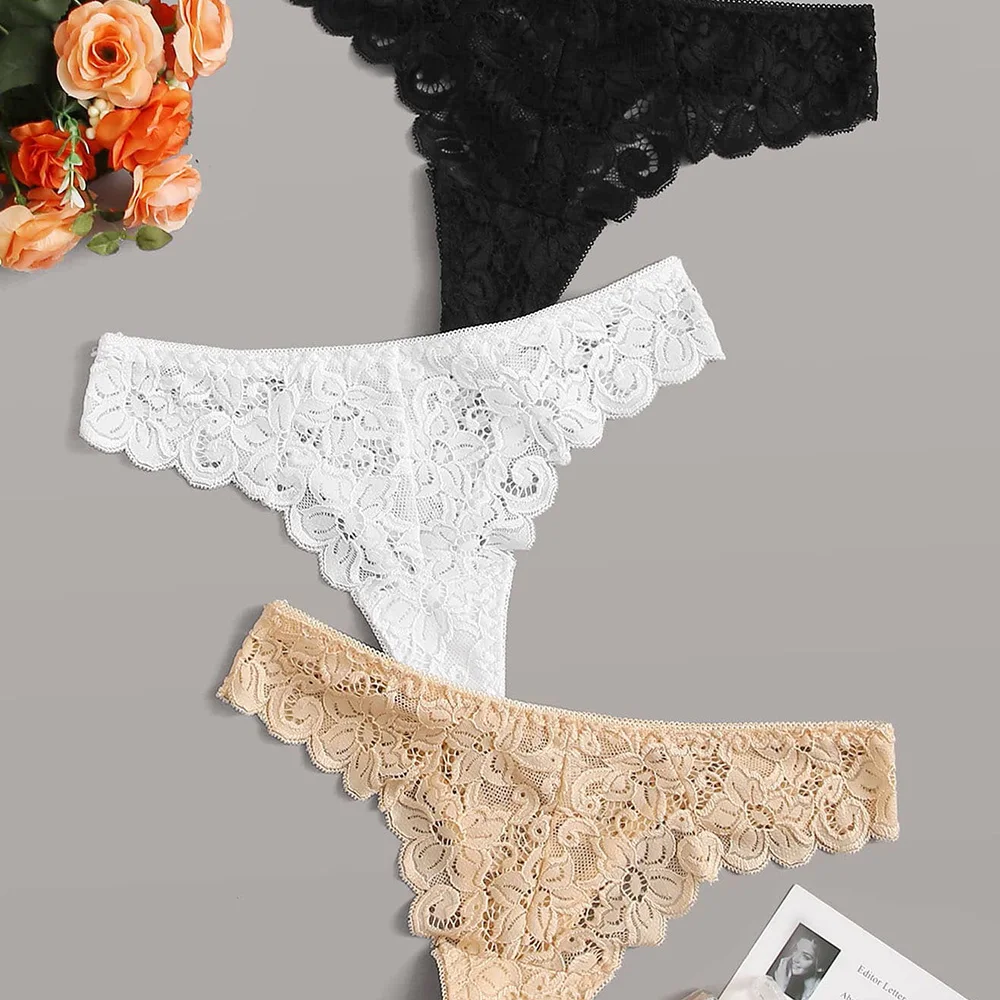 Aundies Sexy Floral Lingerie Women Lace Micro Tanga Underwear Sets