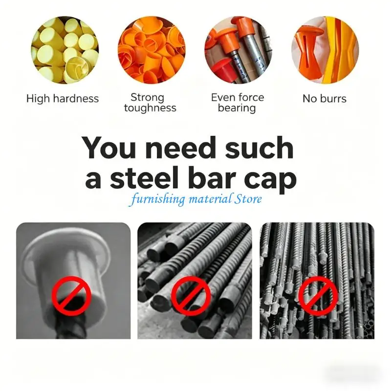 Y5GD Pack Of 100PCS Mushroom Rebars End Caps Reinforced Steel Protective Covers