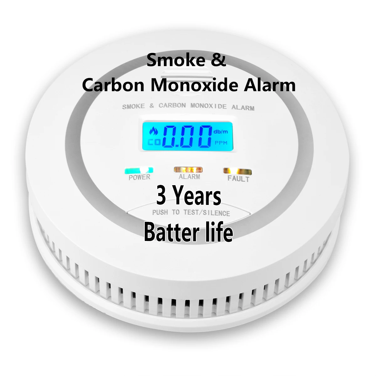 بطارية 3 سنوات 2 في 1 جهاز إنذار دخان ثاني أكسيد الكربون المستقل للحماية من الحرائق كاشف دخان مستشعر أول أكسيد الكربون المركب