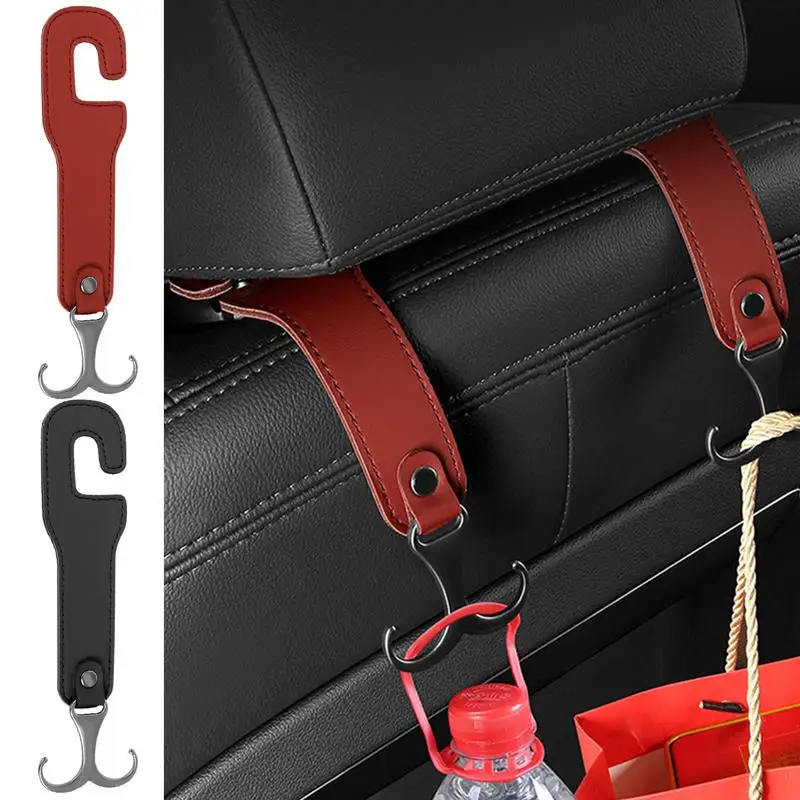 Car Seat Purse Hook Double Headrest Purse Hook Strong Seat Hanger Holder Space-Saving Headrest Purse Hook For Bags Purses