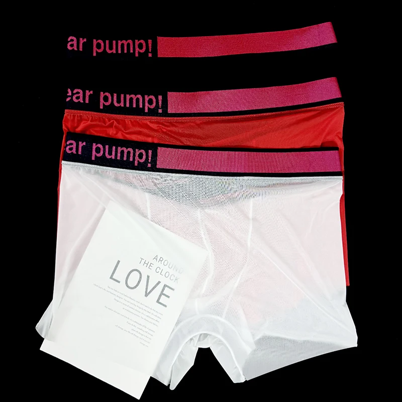 Men's Transparent Panties Mesh Gifts for Men Summer Boxers Man Men's Boxer Briefs Ice Silk Underwear Man Lingeries Sexy Hot Male