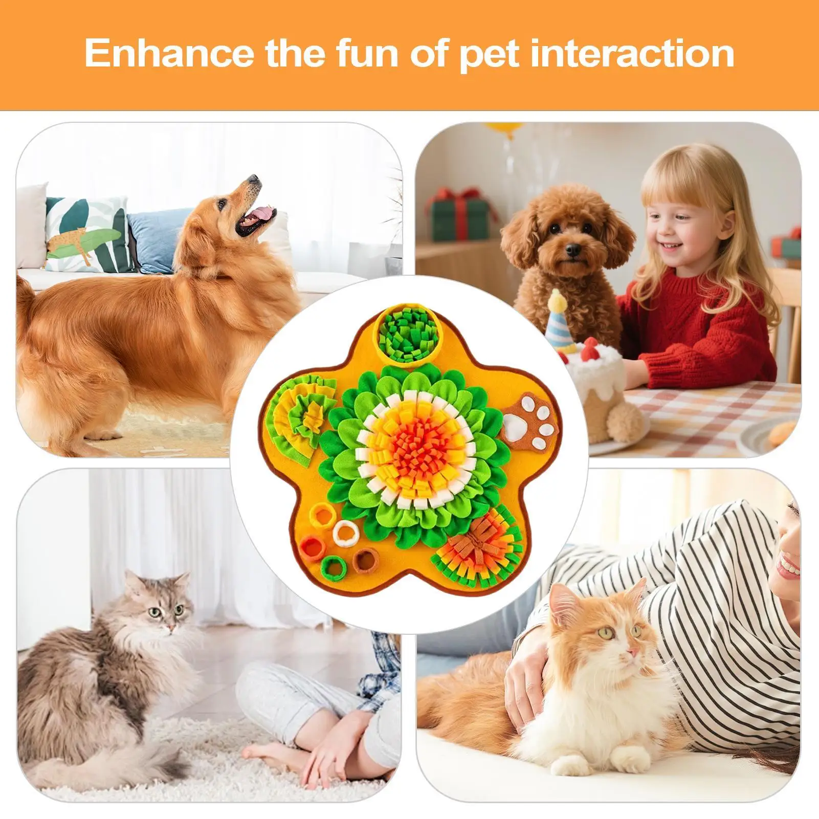 Snuffle Mat For Dogs Enrichment Pad For Pet Tear-resistant Dog Snuffle Mat For Cognitive Training Mental Stimulation Brain