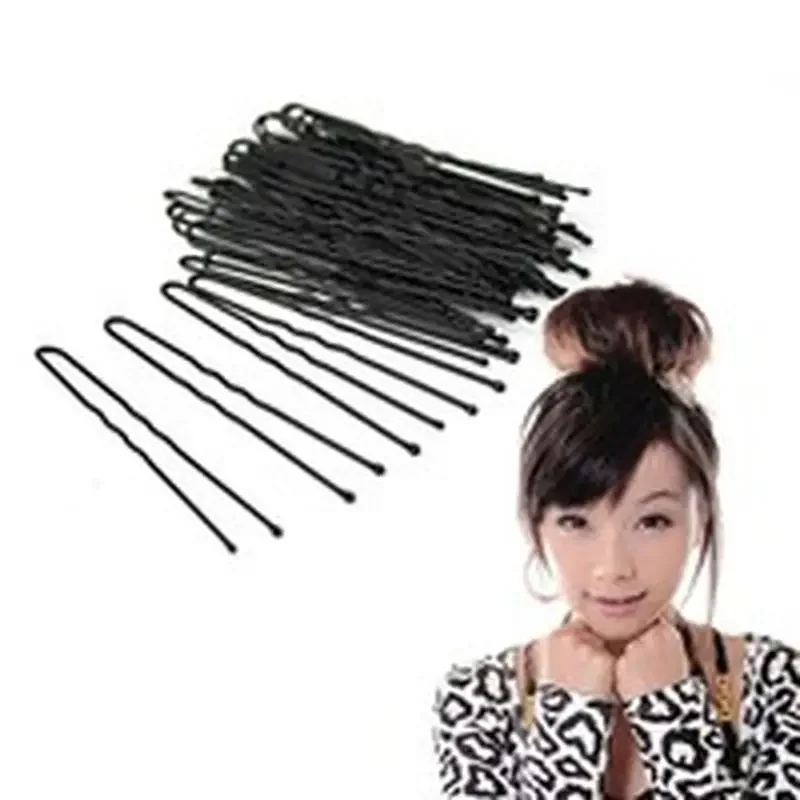 

100pcs U-shaped Waved Bobby Barrette Salon Grip Hairpins Clip Pin