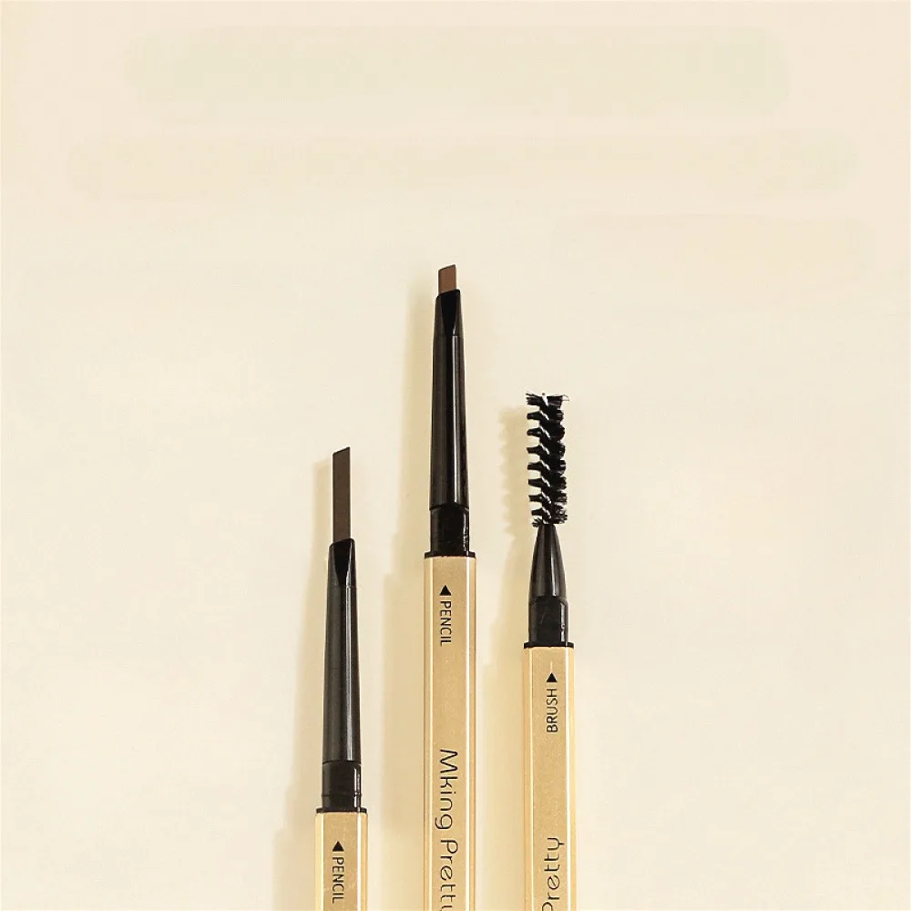 ดินสอเขียนคิ้วสีน้ำตาลพร้อมแปรง – ดินสอเขียนคิ้วแบบสองหัวสำหรับการแต่งหน้าทุกวัน ลุคธรรมชาติ และเบลนด์ง่าย