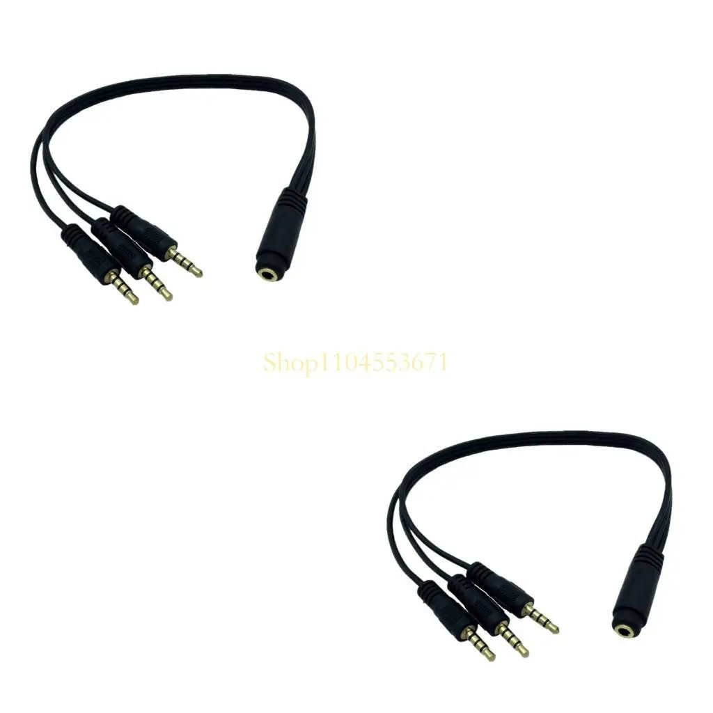 Best Seller Triple Output 3.5mm Sound Y Cable Gold Plateds Jacks Simultaneous Multiple Device Connection 30cm Length